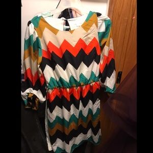 Chevron Long-Sleeved Juniors Dress